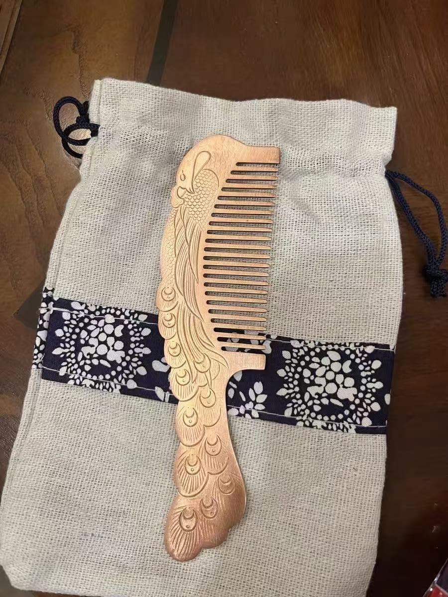 Amazon | 純銅製クラフトギフト純銅製コーム 刻まれたコームレトロ