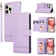 ONV Zipper Wallet Case Compatible with iPhone SE 2020 4.7", Leather Flip Cover Metal Button Card Slot KickStand Wrist Strap Shockproof Cash Pocket Solid Color Flip Cover for Women and Men [CX] -Purple