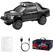 WS-589 Rugged Pickup Truck Bluetooth Replica Speaker Portable Audio with TWS, LED Party Lights & HD Stereo | Unique Surprise Gift for Music & Truck Lovers Black