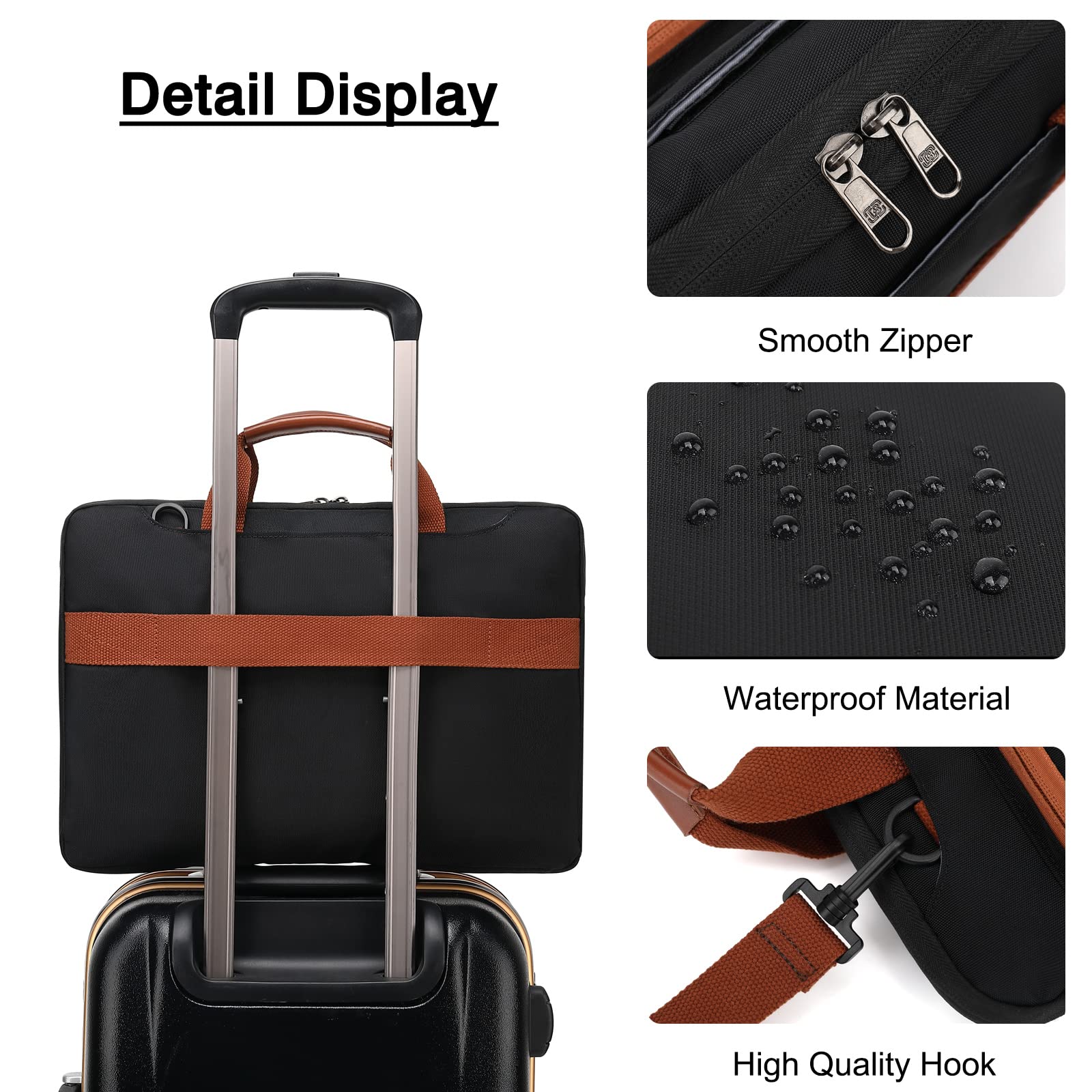 FANDARE Bandoleras y Bolsas Mensajero para portátiles y netbooks Maletín Portatil 15.6 Pulgadas Bolsa de Hombro Portadocumentos Bolsas para Colegio Viajar Trabajo Negocio Messenger Bag Gris