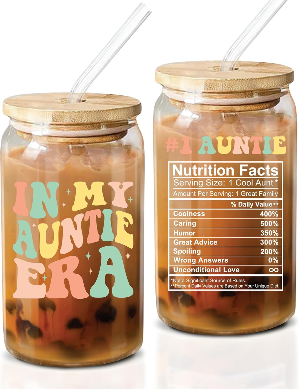 NewEleven Gifts For Aunt - Aunt Gifts From Niece, Nephew - Birthday Gift For Auntie, New Aunts, Auntie, To Be Aunts - 16 Oz Coffee Glass