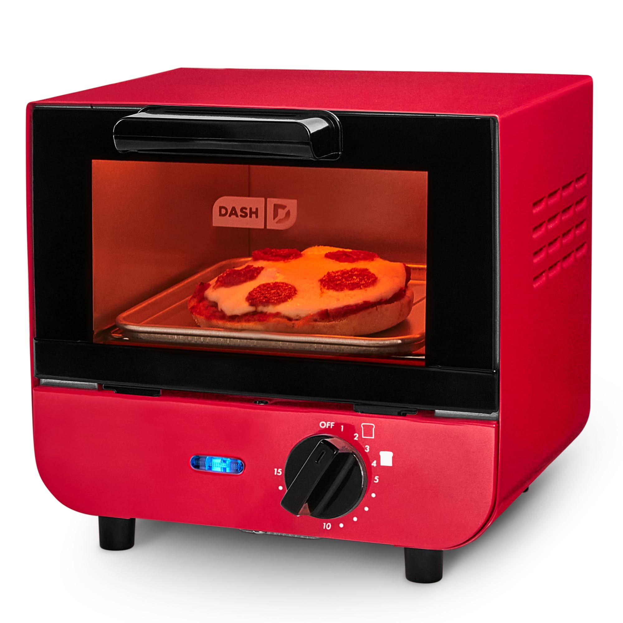 Dash DMTO100GBRD04 Mini Toaster Oven Cooker for Bread, Bagels, Cookies, Pizza, Paninis & More with Baking Tray, Rack, Auto Shut Off Feature, Red-image-20