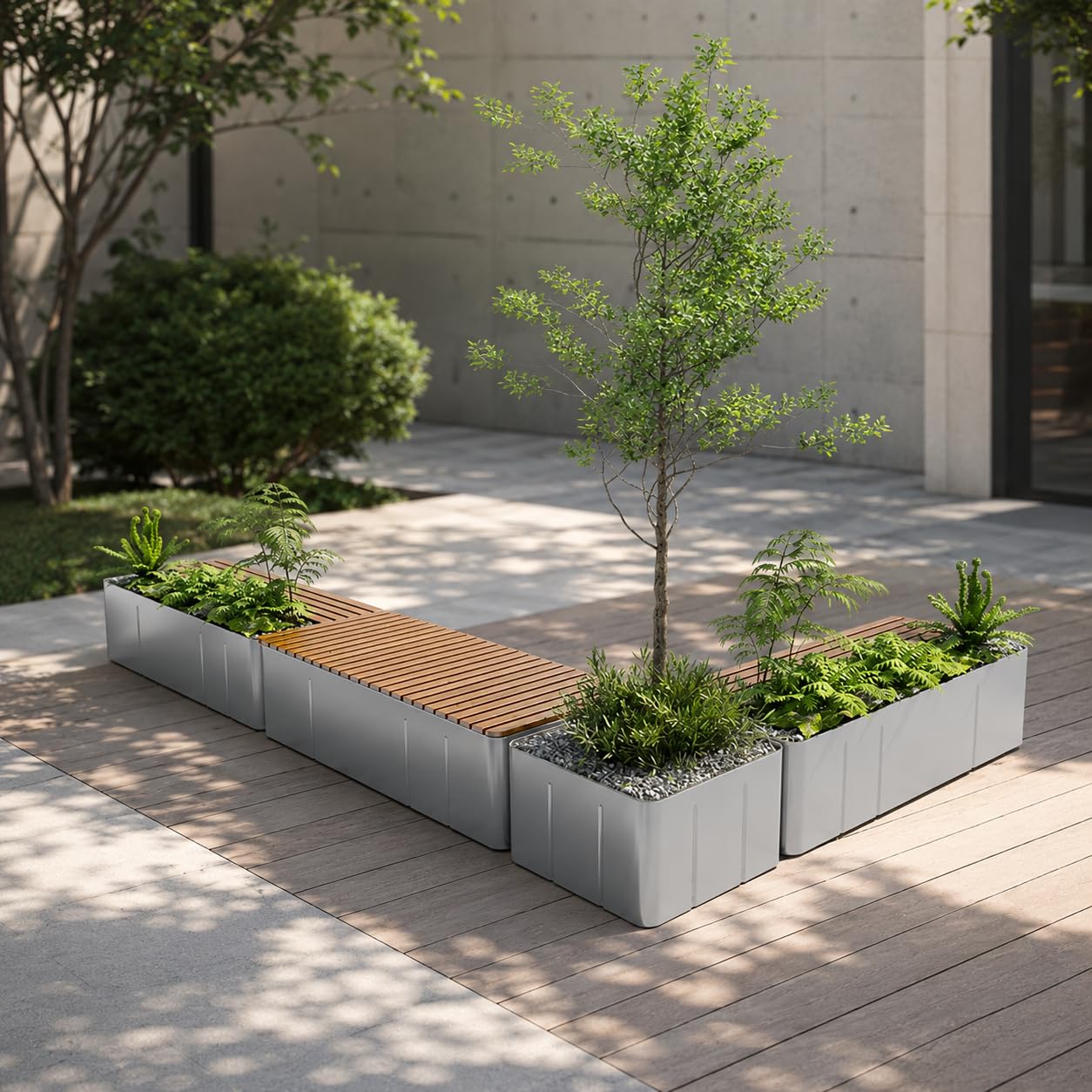 Fioriera da Esterno in Metallo Classica, 120x40x45 cm | metallo resistente, uso esterno, design antico, combinabile, ferro, da Balcone