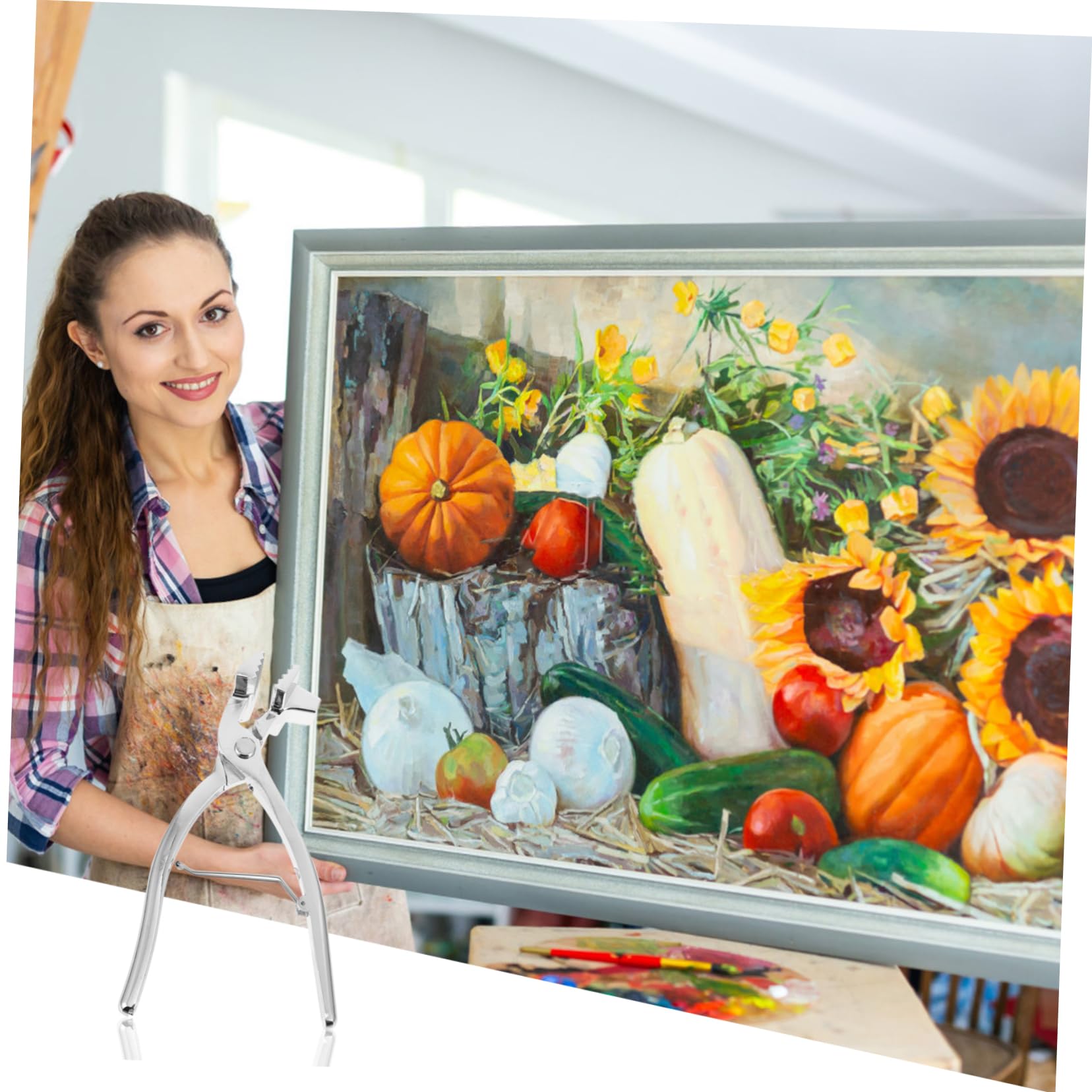 KONTONTY Multifunctional Oil Painting Frame Clip Canvas Stretcher Pliers Ergonomic Design Clip for Easy