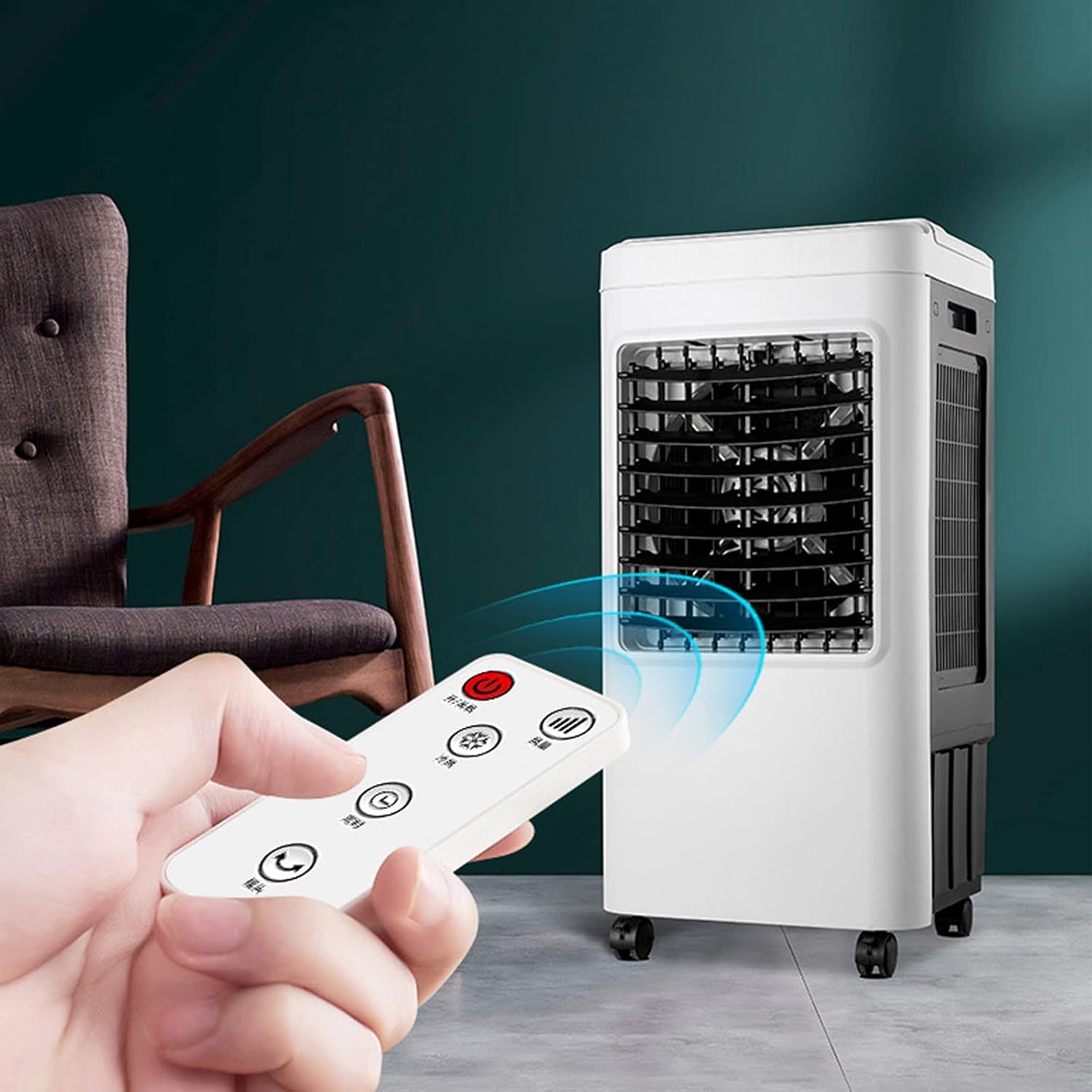 Cool Mist Humidifier Air Cooler Top Fill Energy Saving Adjustable Mist Mode Infrared Remote Control Timing Function with 20 Litre Water Tank Capacity (8000 Remote Control Version)