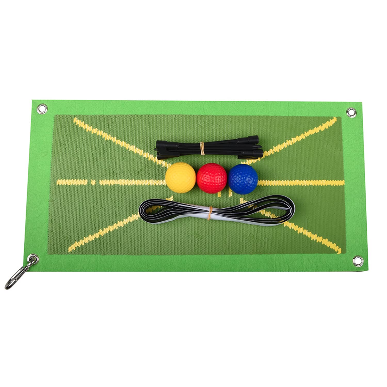 Golf Training Mat for Swing Detection Batting, Mini Portable Golf Impact Analysis Training Turf Mat, Analysis Swing Path and Correct Hitting Posture Golf Practice Mat, Golf Training Aid Equipment