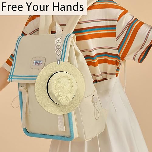 Miniatura 5 de MEIXINZHI 3 clips de algodón para sombreros de viaje, clip de sombrero de punto para bolsa, mochila, equipaje, vacaciones en la playa, crucero