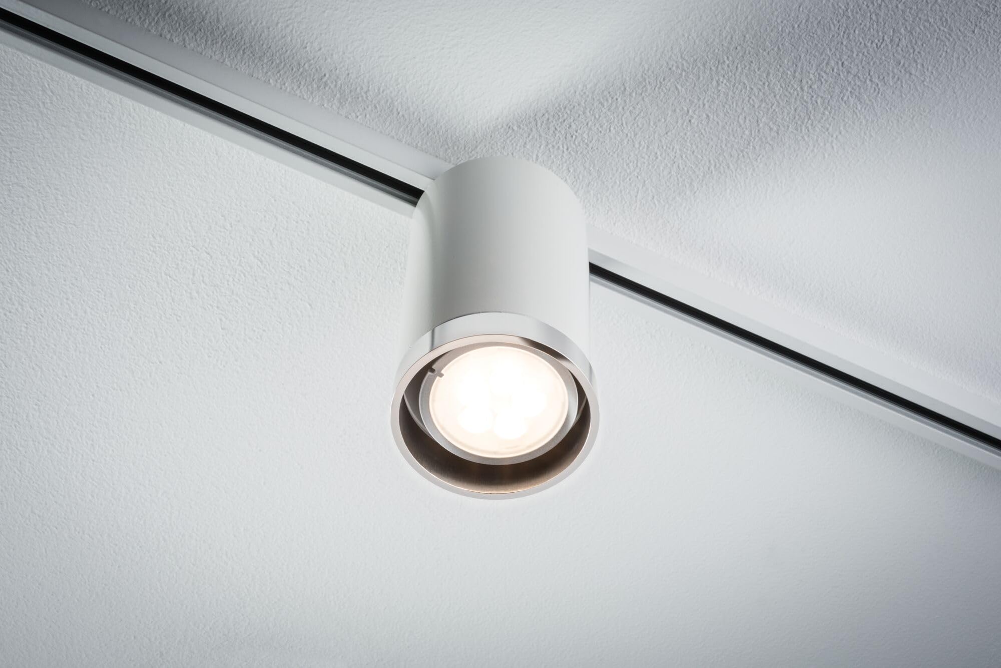 Spot sur rail Paulmann URail Tube Spot simple GU10 max. 10W dimmable 230V Blanc, Chrome mat 96963