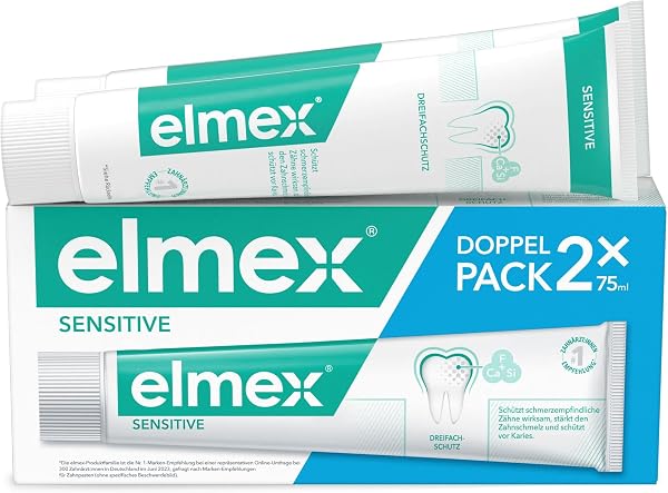 elmex Sensitive Zahnpasta 2x75ml für schmerzempfindliche Zähne