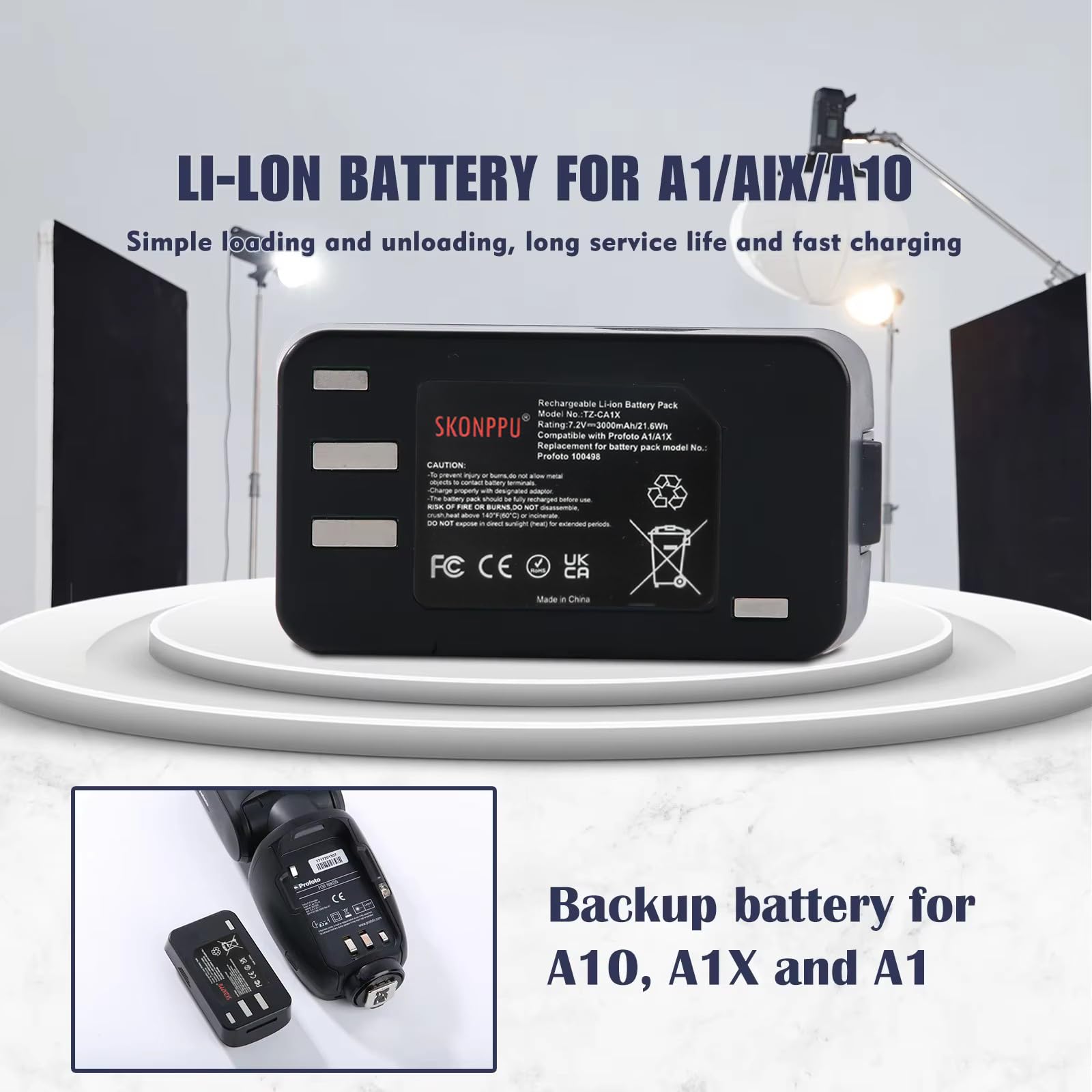 profoto a1 バッテリー Amazon.com : SKONPPU Replacement Li-ion Battery Compatible