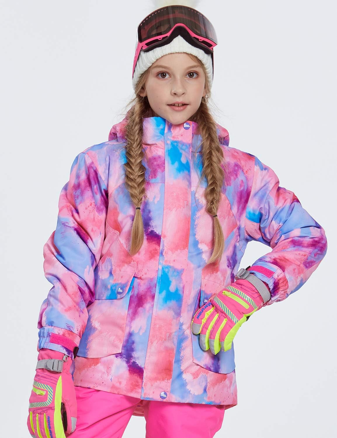 PHIBEE Girls' Waterproof Windproof Outdoor Warm Snowboard Ski Jacket