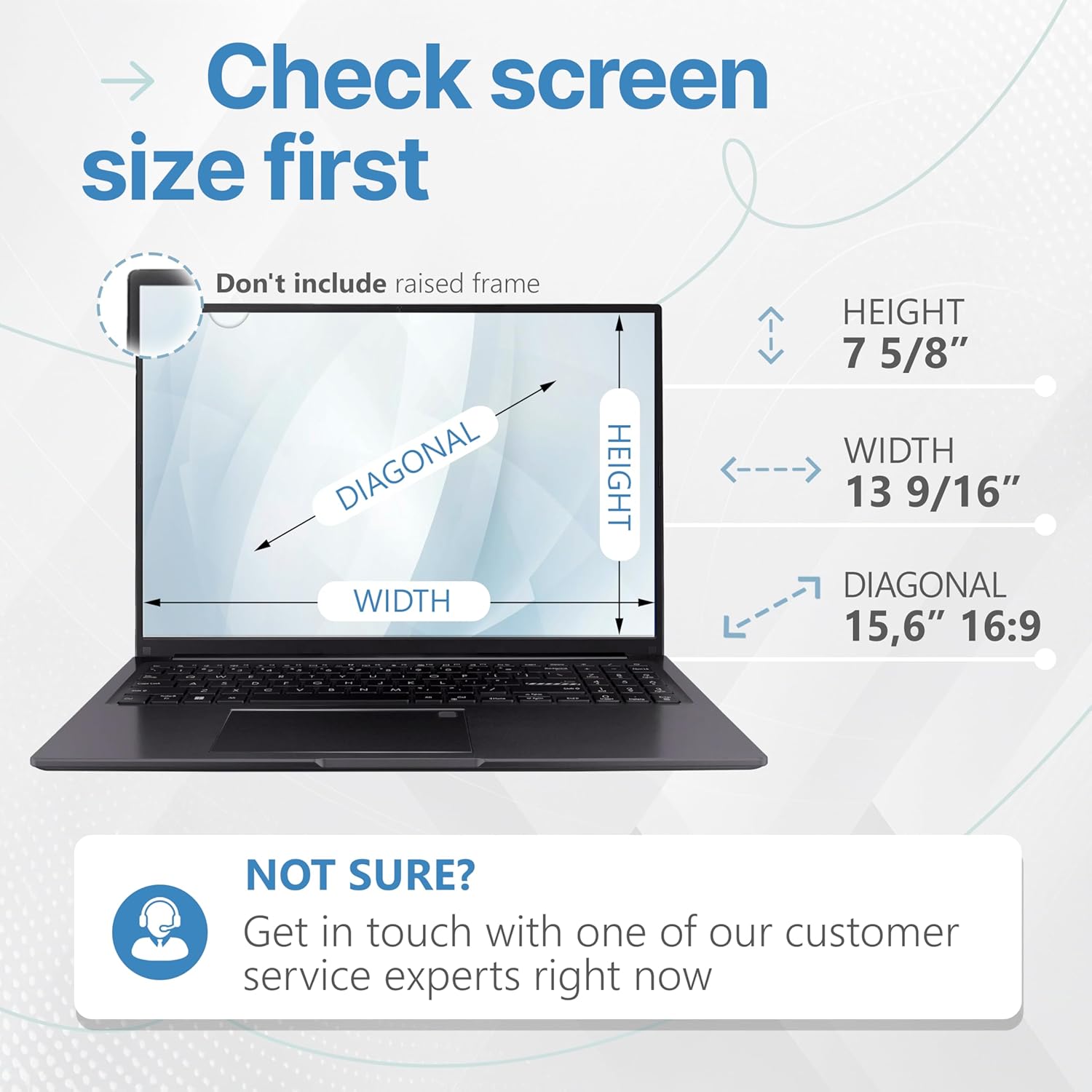 VINTEZ [2 Pack] 15.6 Inch 16:9 Privacy Screen for Computer Monitor and Laptop - Anti Glare Protector Film Blue Light Filter Eye Protection - Computer Screen Privacy Shield