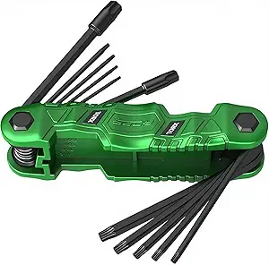 11-Piece Large Folding Torx Key Set (T9–T55), Heavy Duty Folding Star Wrench Set, Portable Tool for Archery, Bike Repair, Furniture, and Basic Home Maintenance