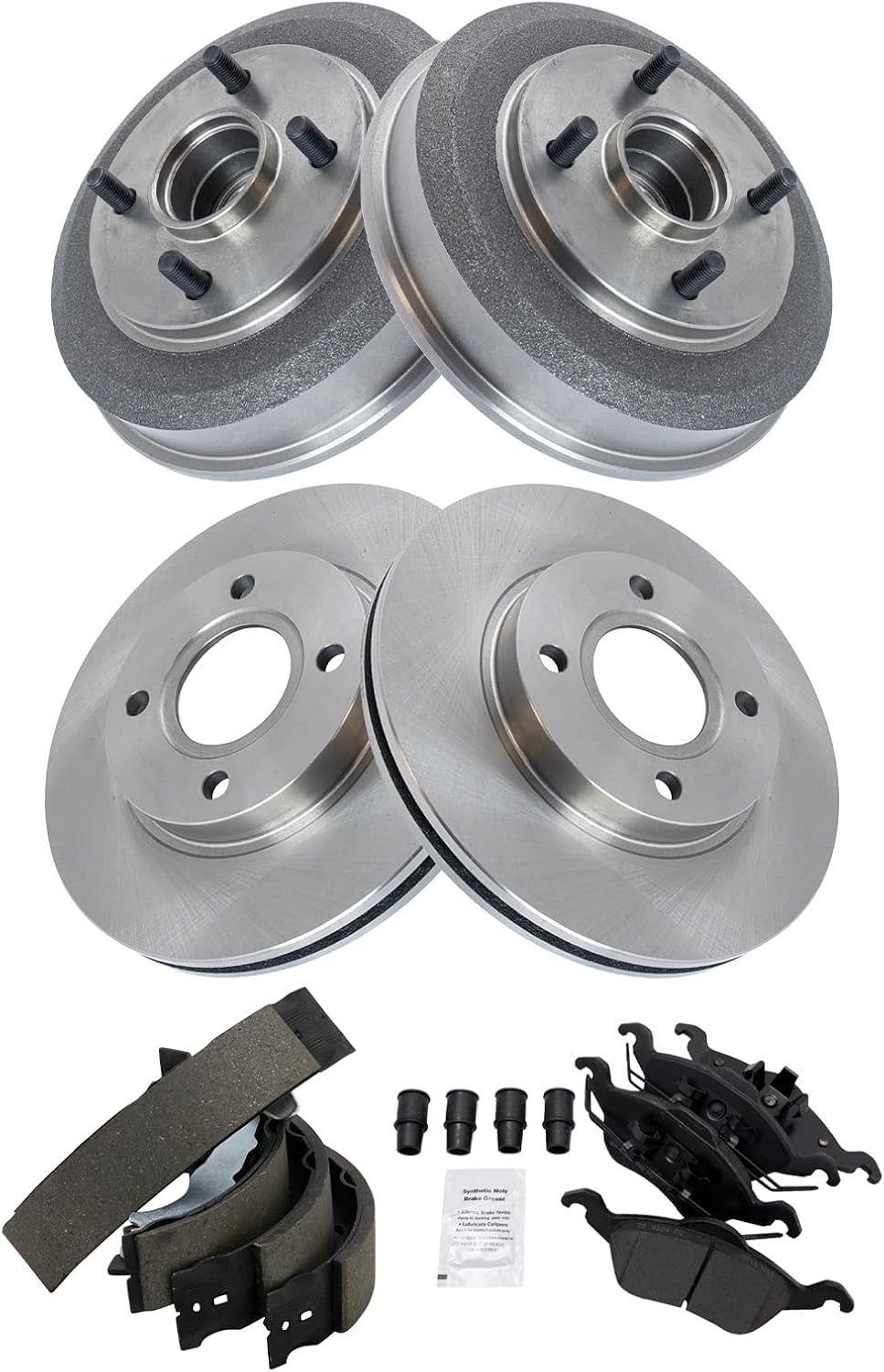 TRQ Front & Rear Brake Pad & Rotor Kit for Ford Focus (2000-2004)