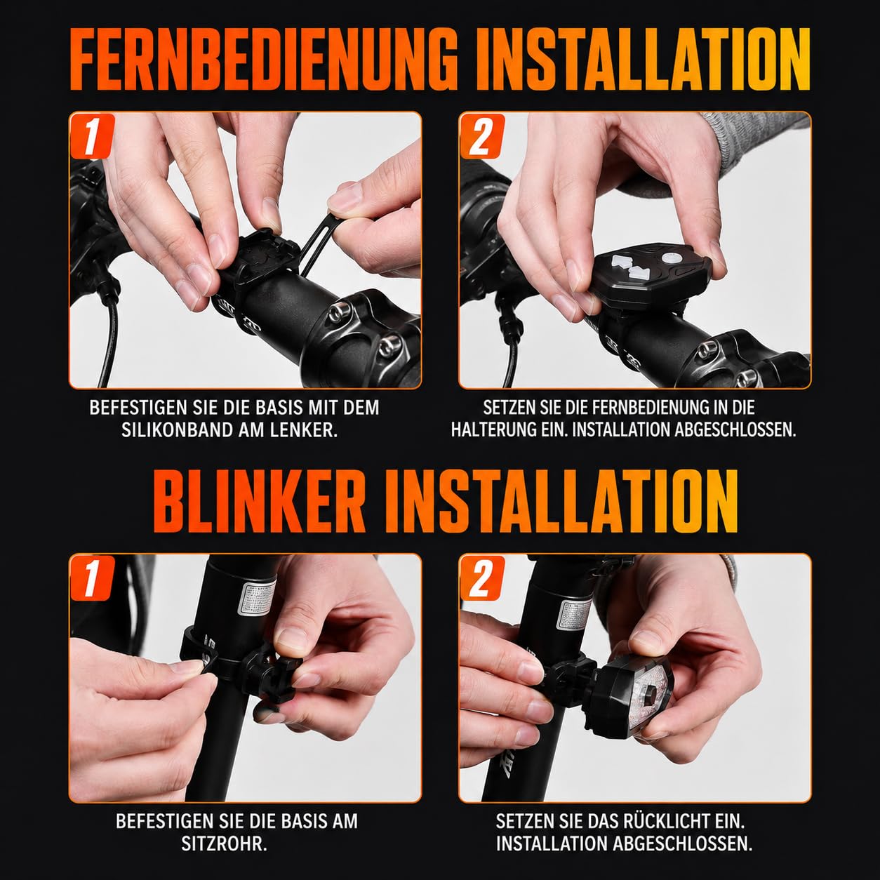Blinker E Scooter,Fahrrad Rücklicht, Fahrrad Blinker,LED Fahrrad Hecklicht USB Wiederaufladbar mit Funkfernbedienung, Blinker für Fahrrad mit 120 dB Hupe, Wasserdicht, 5 Lichtmodi