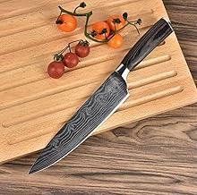 Faca de cozinha XITUO Chef – Faca de cozinha profissional de aço inoxidável de alto carbono de 20 cm com alça ergonômica, ultra afiada, anticorrosão para fatiar, cortar ou tingir, a melhor escolha para cozinha doméstica