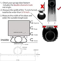 Vista 4 de BOWSEN Garage Door Bottom Seals Weatherproof Weather Stripping Threshold Buffering Sealing High Performance EPDM Rubber Resistance Gasket Black 5/16