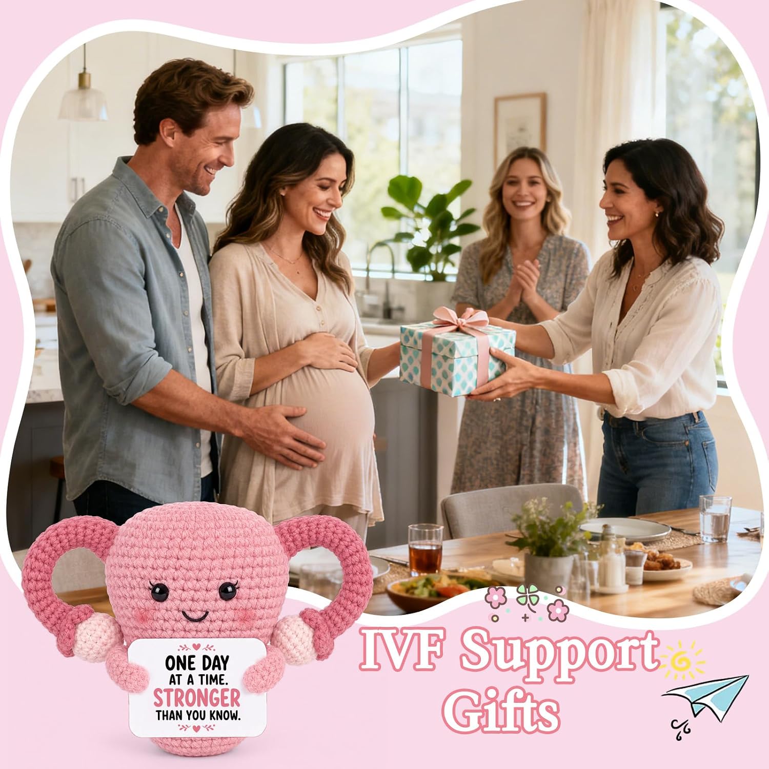 Hysterectomy Recovery Gifts for Women, Endometriosis Gifts Crochet Uterus