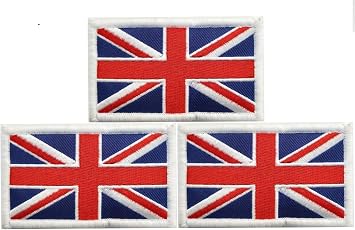 3Pack United Kingdom Flag Patch British Flags Patchs British Flag Embroidery Patch with, for Hats, Tactical Bags, Jackets, Clothes Patch Team Military Patch