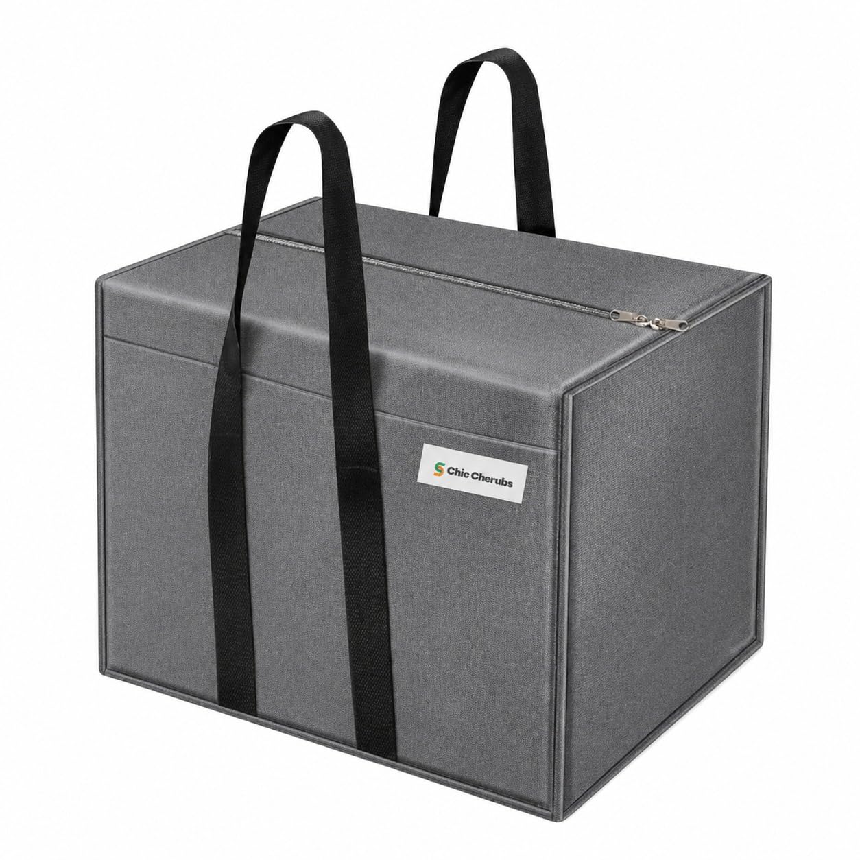 85L Large Clothes Storage Bag with Zipper, Moisture Proof Nylon Foldable Organizer, Big Wardrobe Storage Bag for Books, Magazine, Toys, Blanket, Travel- Grey(57x36.8x40.5 cm) (Pack of 1)-image-25