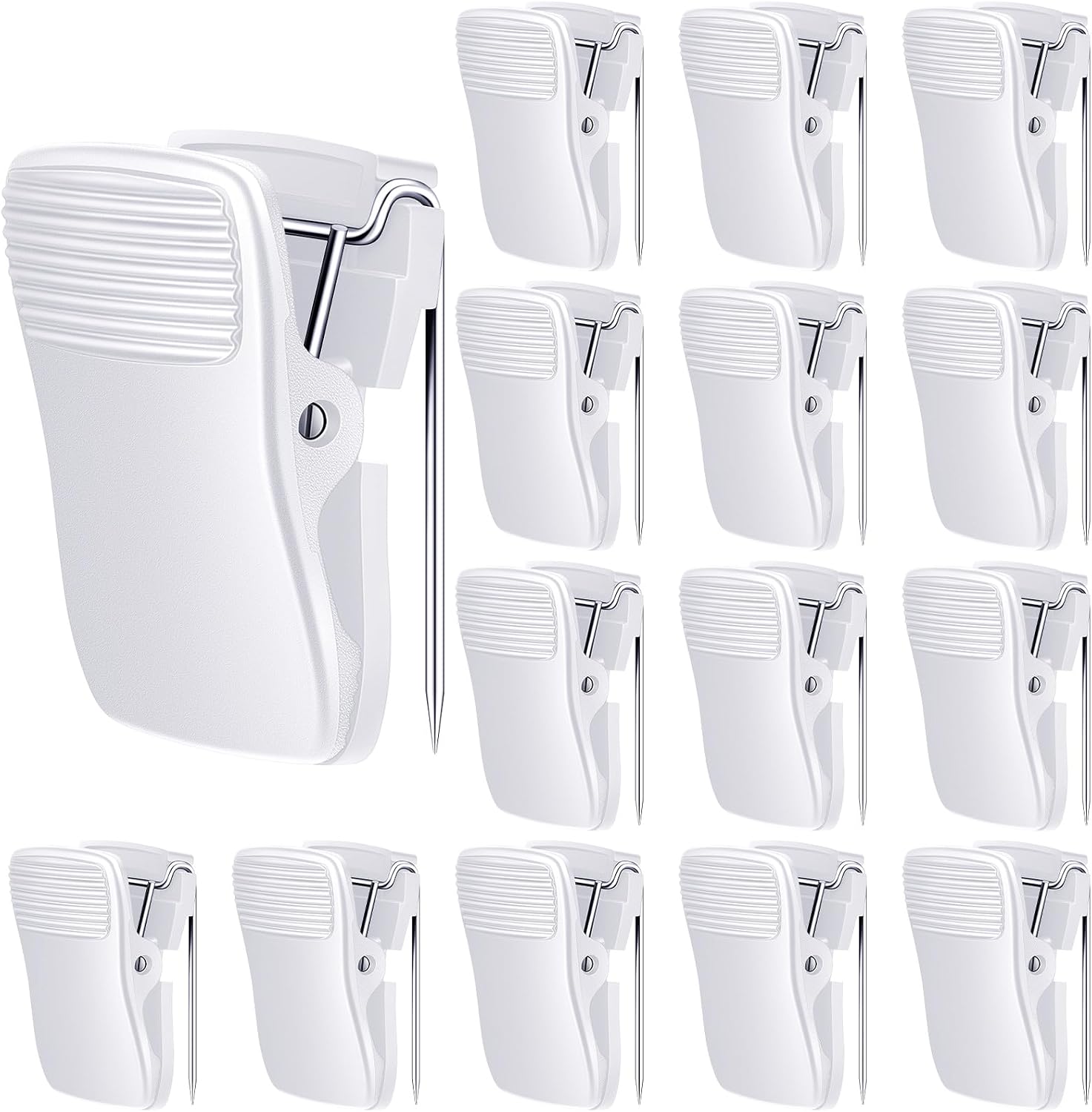 Chiisong Cubicle Clips for Fabric Walls, White, 15 Pcs