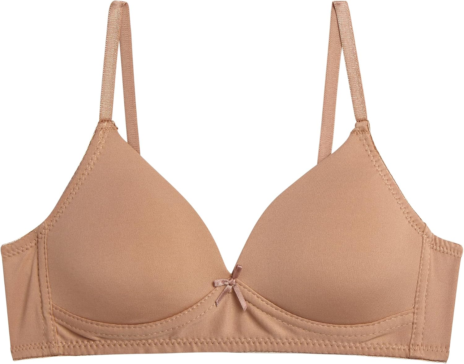 Rene Rofe Girls Bras Set - 2 Pack Adjustable Lightly Padded Bralette Wireless Training Teen Bras for Girls