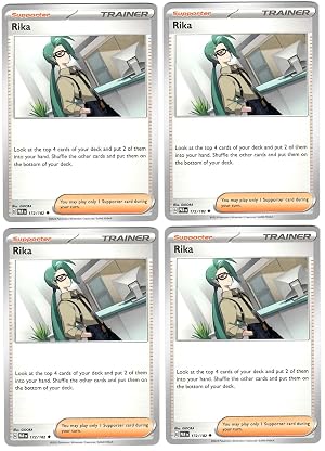 Rika 172 182 - Paradox Rift - Pokemon Trainer Card Lot x4 - Playset