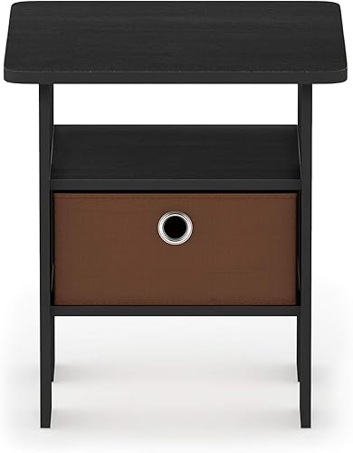 Miniatura 130 de Furinno - Colección Dario - Mesa auxiliar / mesita de arrime / mesita de noche / mesita de luz con cajón, paquete de 1, color expreso/marrón