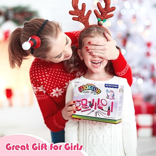 Miniatura 7 de Maquillaje de simulación para niños pequeños juego de maquillaje falso Pink ToToo para niños con bolsa de cosméticos para cumpleaños de princesa