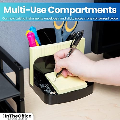 Miniatura 7 de 1InTheOffice Organizador de escritorio de suministros de oficina, organizador de almacenamiento de escritorio de plástico multifuncional, 6