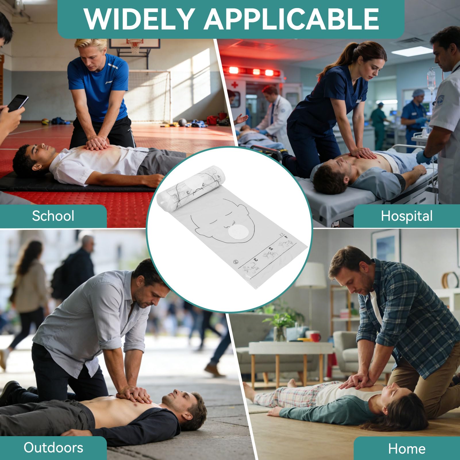 1 Rotolo di Barriera Per Rianimazione Cardiopolmonare, Visiera Monouso Per Protezione Personale, Visiere Facciali Per Rianimazione Per Uso di Emergenza