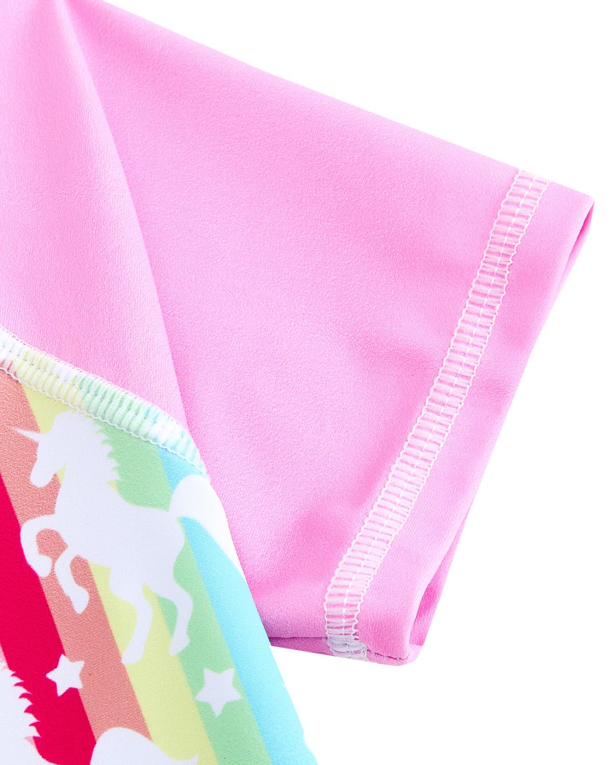 Maillot de Bain Fille Anti UV Deux Pièces Combinaison Anti UV Fille Manches Courtes pour Filles De 4-9 Ans