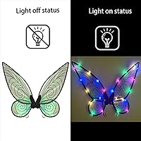 Vista 19 de Alas de hada para adultos, alas de princesa transparentes brillantes, alas de ángel, ideales para disfraz de Halloween, color blanco