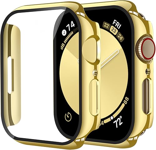 Miniatura 6 de Smiling Paquete de 2 fundas compatibles con Apple Watch Serie 3/Serie 2 de 1.49 pulgadas, protector de pantalla vidrio templado, carcasa rígida