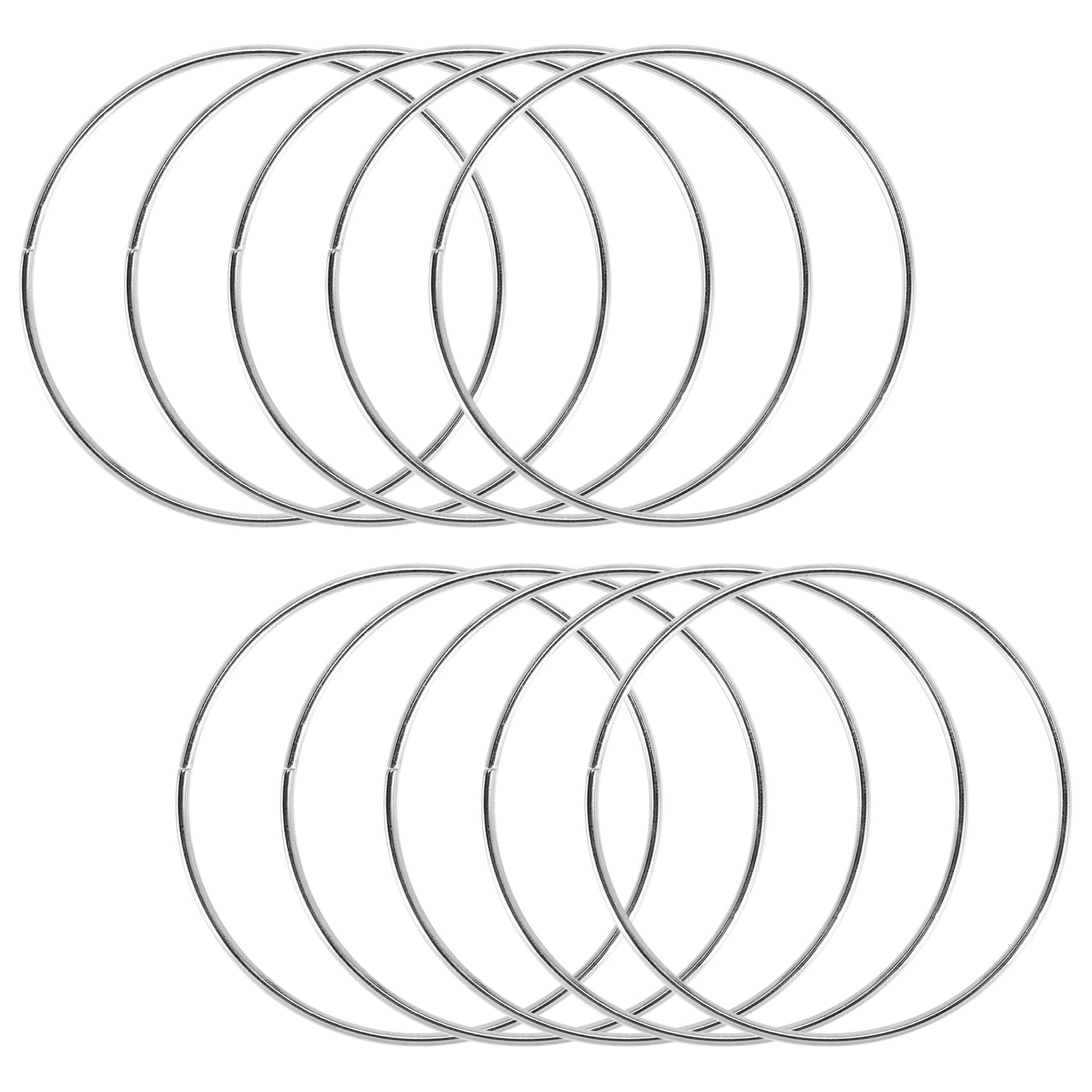 detee 10 Pack 4 Inch Silver Dream Catcher Metal Rings Floral Hoops Wreath Macrame Creations Ring for Crafts DIY