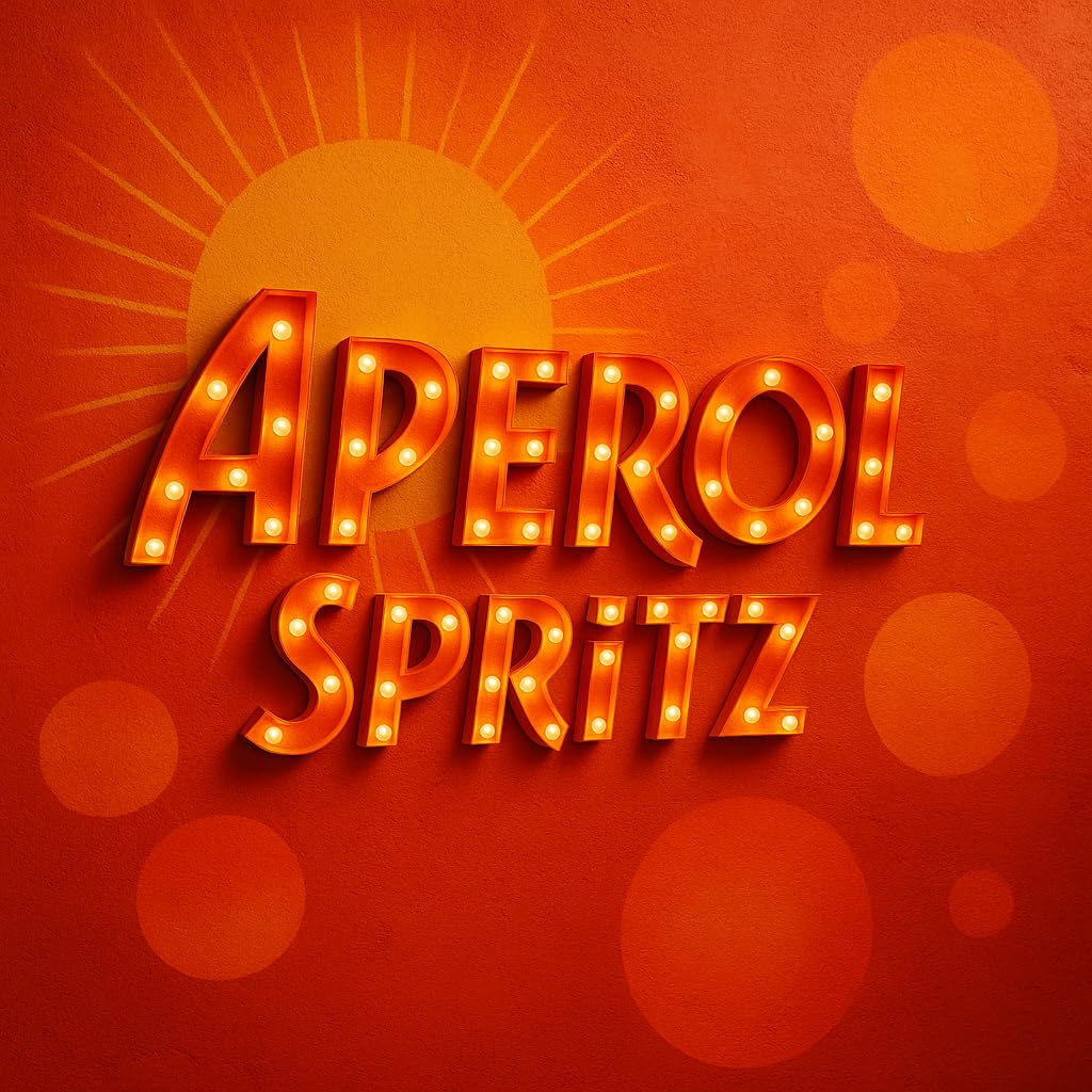 Aperol Spritz Lampe LED Wandschild – 85×50 cm – Leuchtschild für Innen & Außen, Retro Leuchtschrift, Wanddeko Bar, Küche, Terrasse