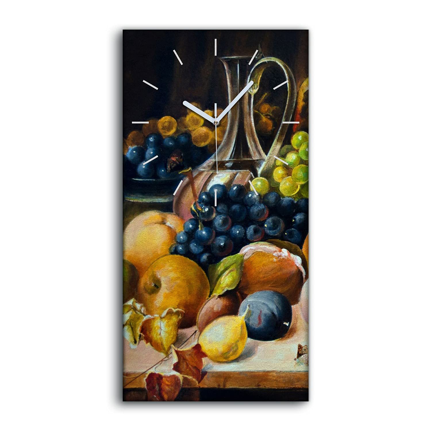 Horloge sur toile 30x60cm tableau fruits décoration murale moderne salon et chambre