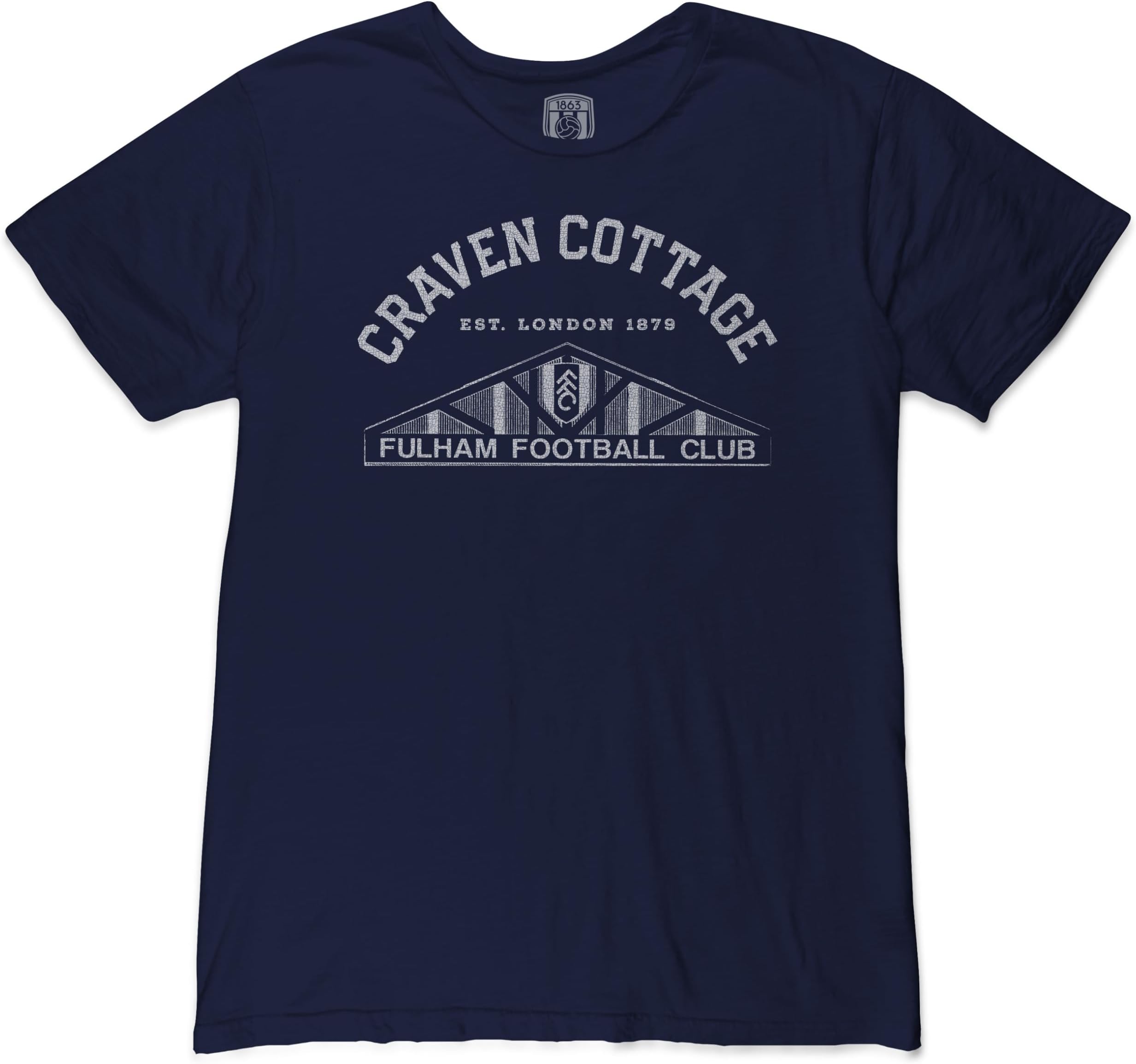 Fulham FC Craven Cottage Vintage Cotton Slub T-Shirt - Navy