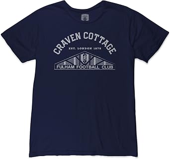 Fulham FC Craven Cottage Vintage Cotton Slub T-Shirt - Navy
