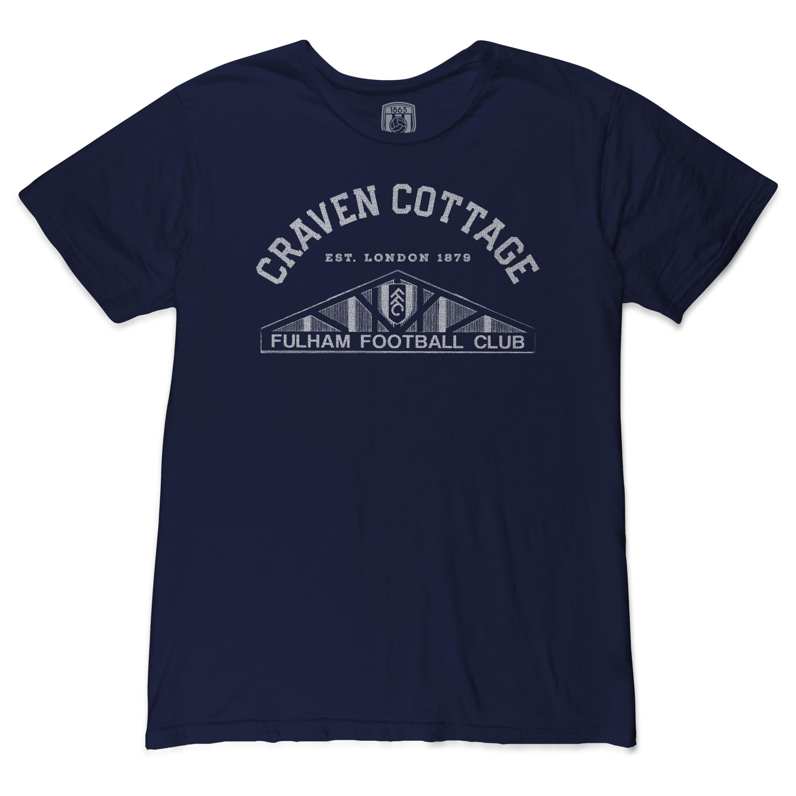 Fulham FC Craven Cottage Vintage Cotton Slub T-Shirt - Navy