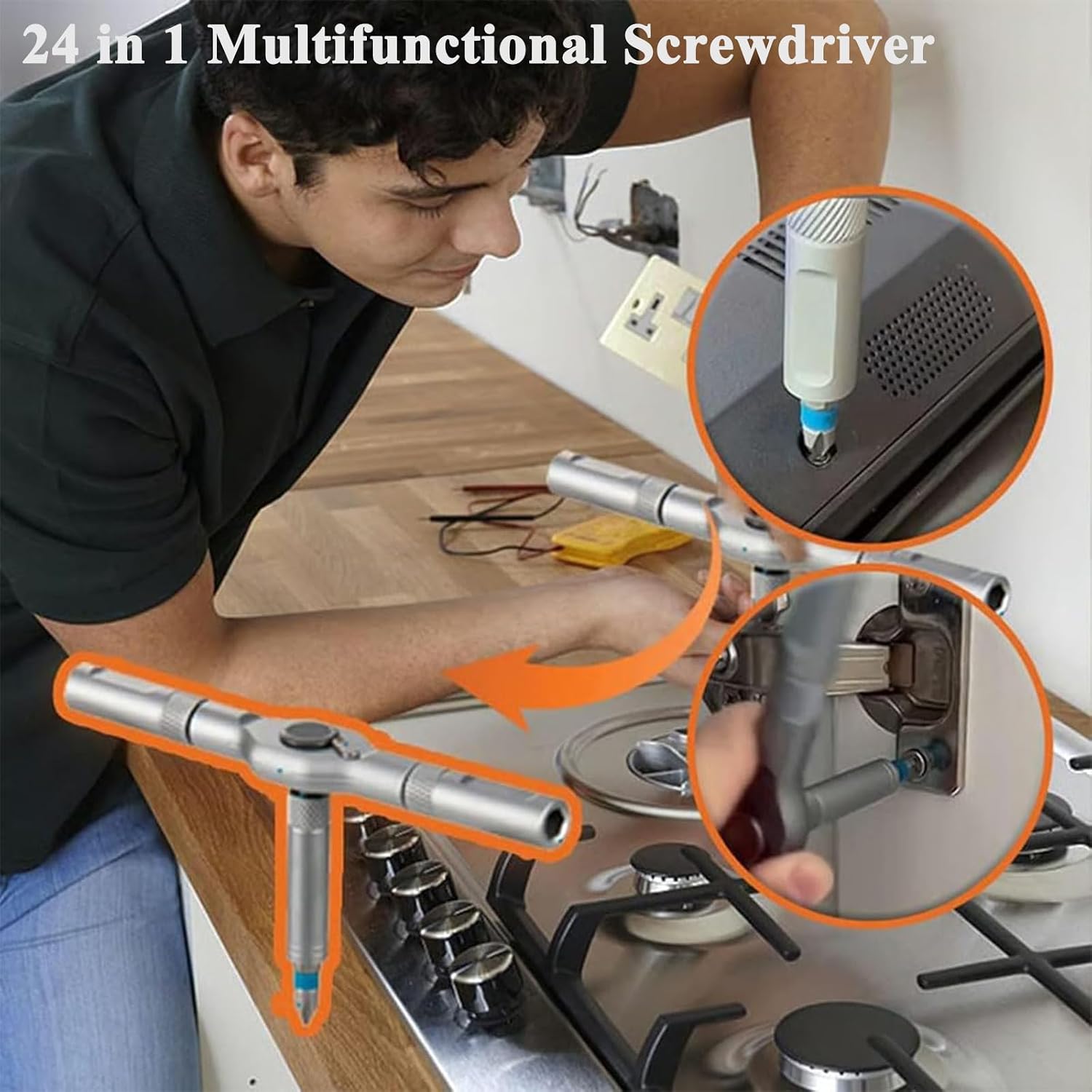 DIY Screwdriver 24 in 1, 2025 Upgrade 24 In 1 Magnetic Ratchet Screwdriver Set,Removable Self-assembly Precision Screwdriver Kit,Multifunctional Household Wrench Screwdrivers Tool Set