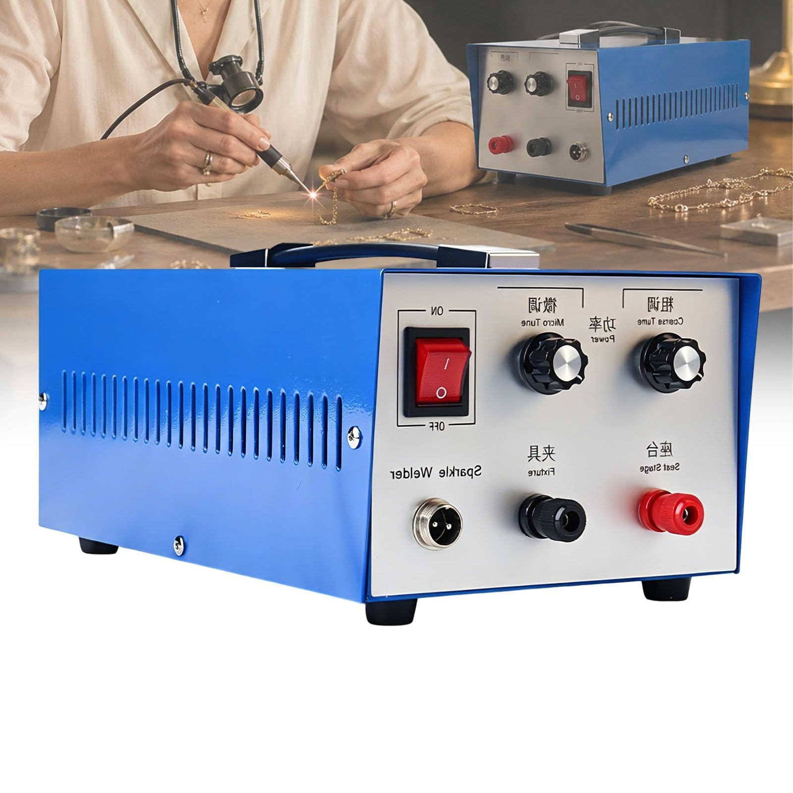 Durablesta One Color Pulse Sparkle Spot Welder 30A, Precision Jewelry Welding Machine With Adjustable Current, Portable Solder Tool For Permanent Jewelry Business And Household Metal Diy