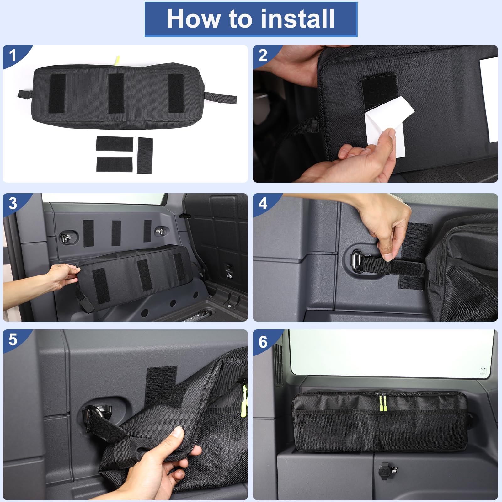 Borsa organizer per bagagliaio compatibile con Ineos Grenadier 2020-2024, borsa portaoggetti per bagagliaio posteriore multi-scomparto in tessuto Oxford per auto, salvaspazio, tasche multiple,