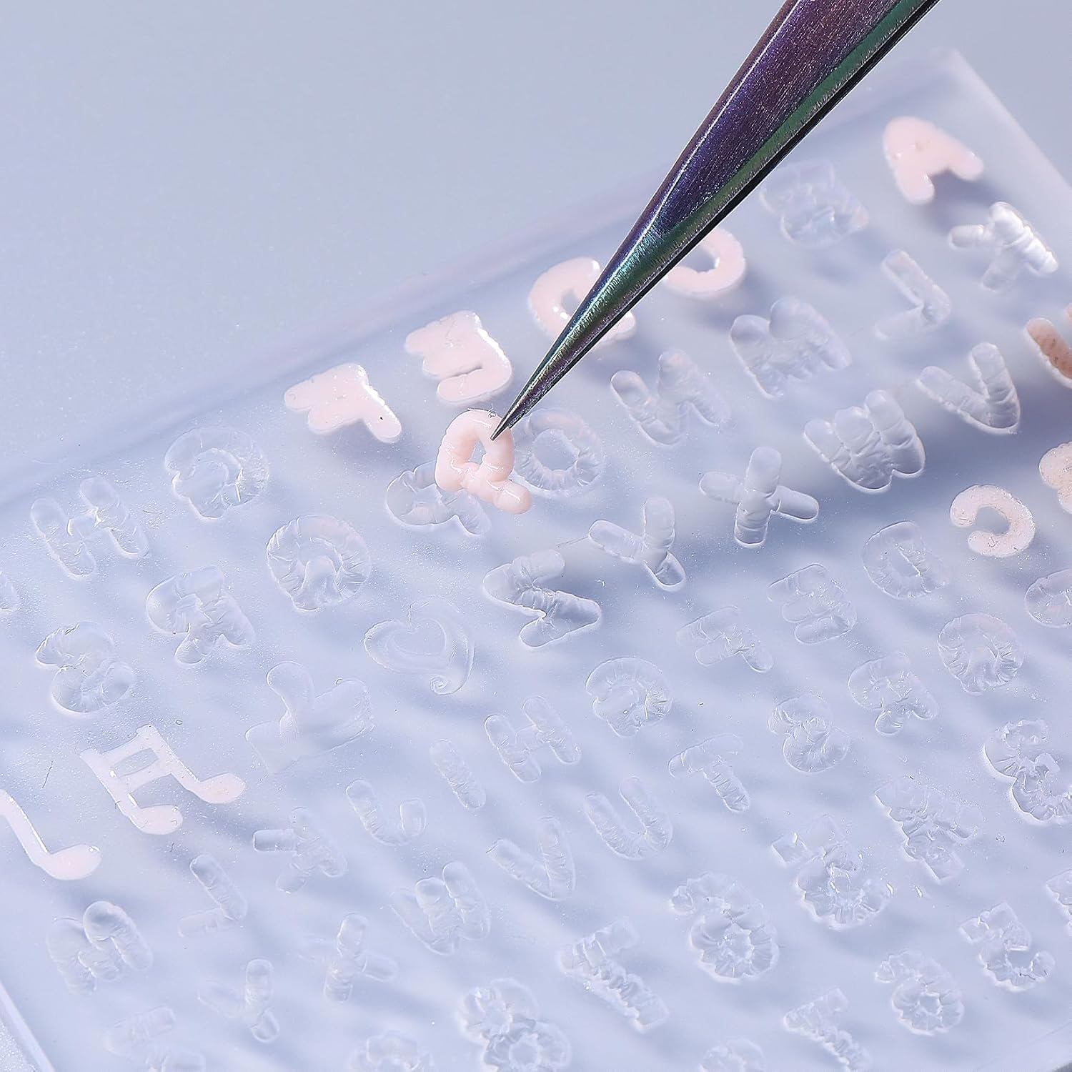 3D Alphabet Number Nail Molds, 2pcs English Alphabet Letter Heart Star Silicone Carving Template Resin Craft Making Tool Mould Nail Charms Molds DIY Manicure Decorations Accessories Nail Art Supplies