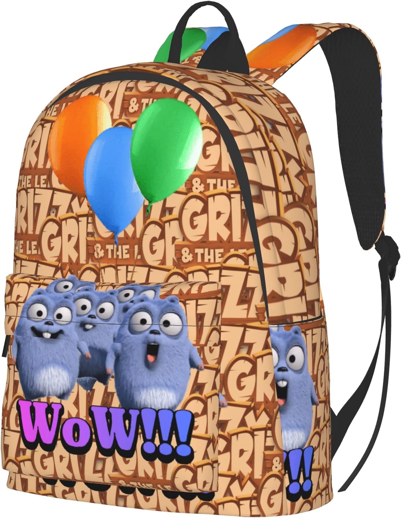 Hcuzluq Grizzy and The Lemmings Backpack for Men Women Casual Daypack Travel Laptop Backpack Multifunction Bag 16 inch（style1）