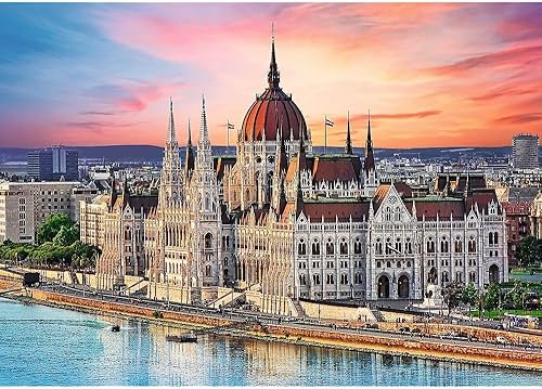 Miniatura 2 de Trefl Parliament, Budapest, Hungría, rompecabezas de 500 piezas con impresión roja de 19 x 13 pulgadas, rompecabezas de bricolaje, diversión