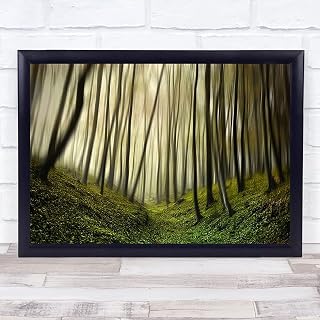 Run Forest Forest Trees Green Fog Blurry Surreal Imagination Blur Wall Art Print