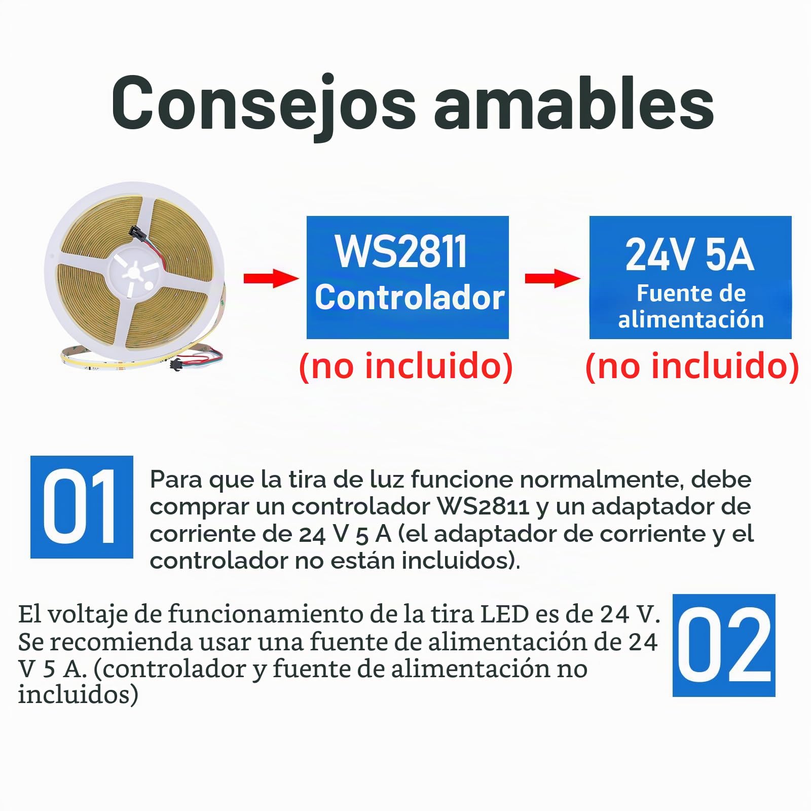 GOMING 24V 10M WS2811 IC Tira LED COB Blanco Natural 4000K Direccionable | Efecto Agua Corriente 360LED/M CRI 93+ No Impermeable LED Light para Decoración Hogar(Alimentación y Controlador no Incluido)