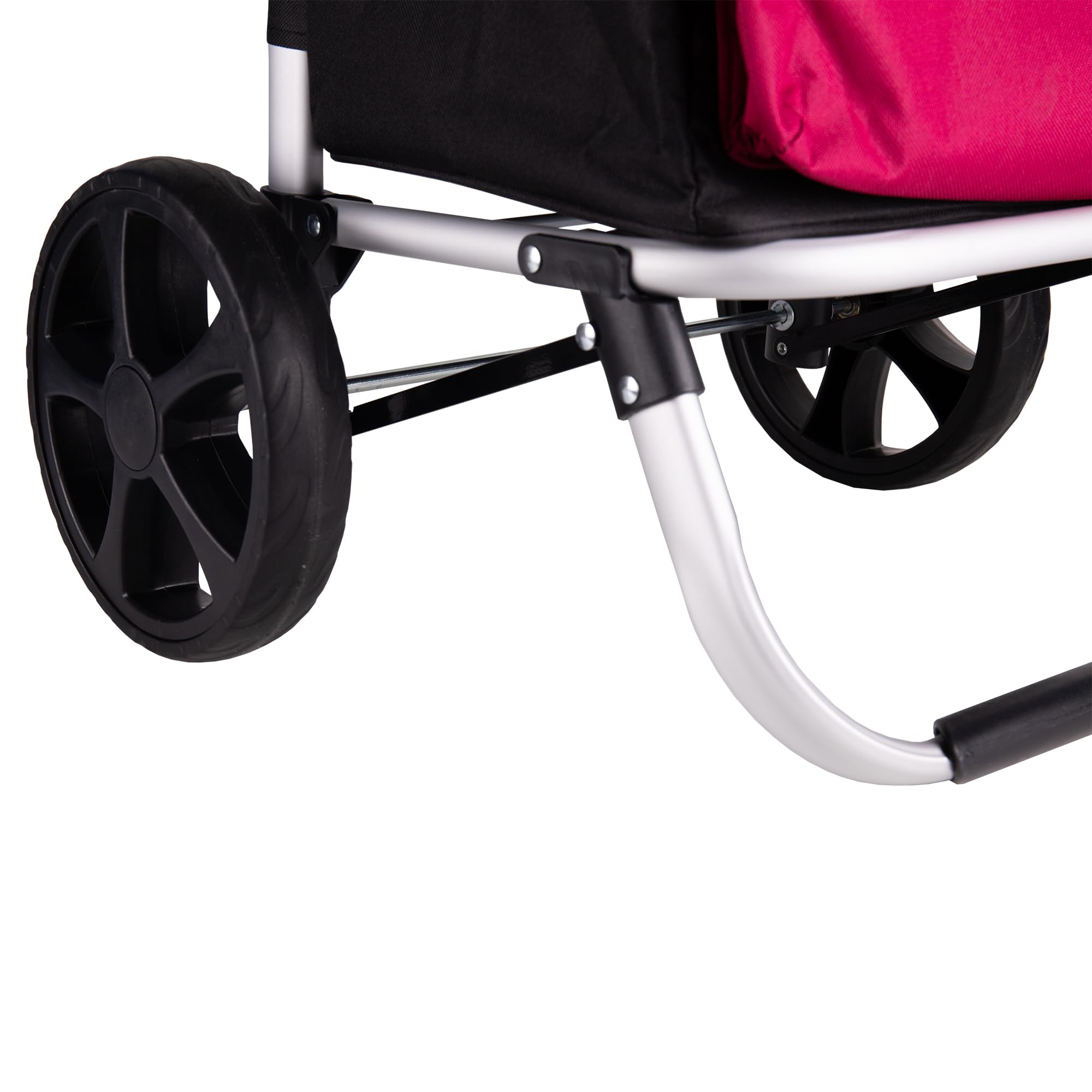 Cofan Carro de la compra plegable con 2 ruedas | Material: aluminio | Bolsa de 43 litros | Bolsillo para congelados | | Negro y beige/Negro y granate (Negro y Granate, 43 Litros)