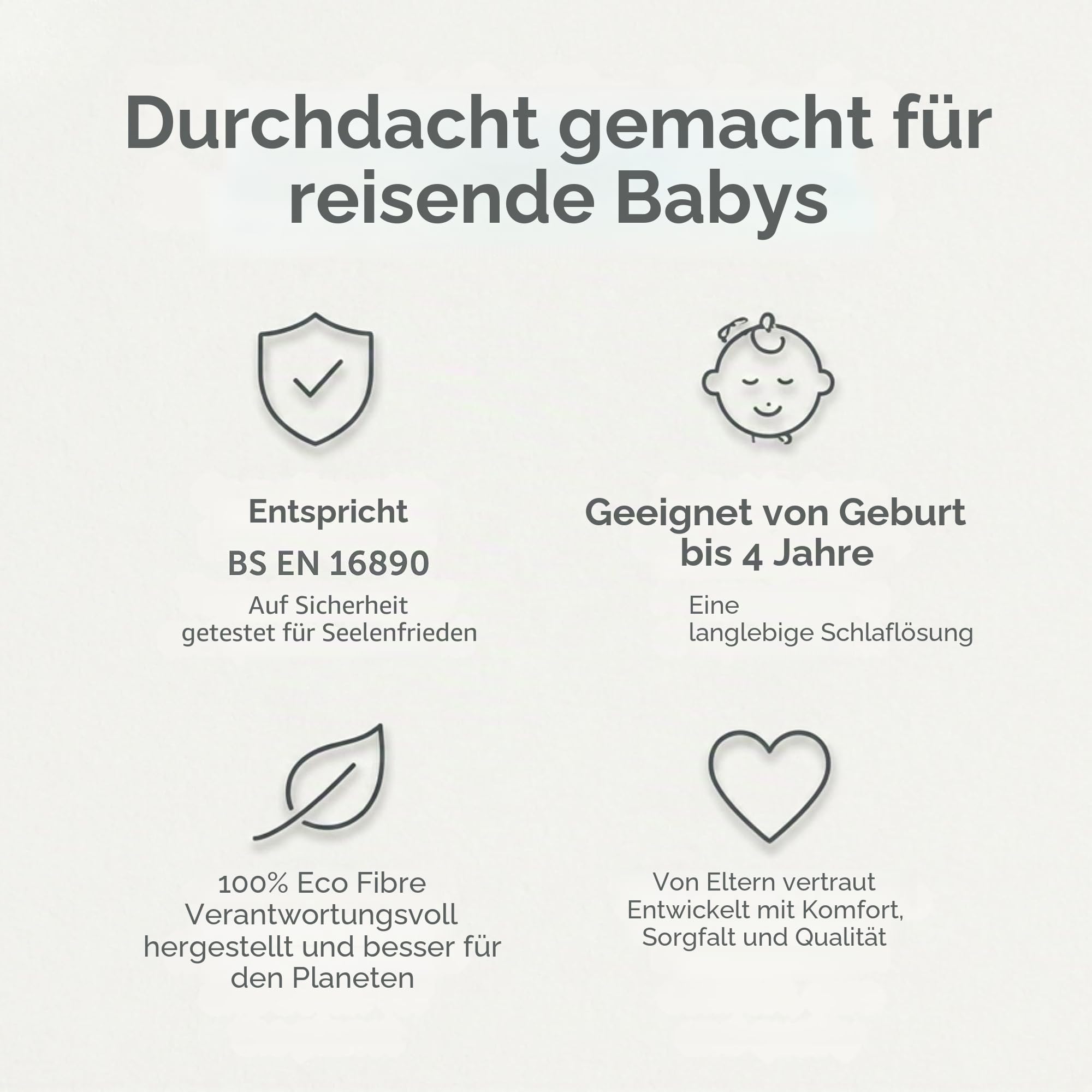 Baby Elegance Reisebettmatratze 70x100x3 cm Faltbares Design aus Ökofaser Bezug Tragetasche atmungsaktive Konstruktion Stützkern